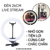 Đèn Livestream size 26 36 45 cm và chân đế 2m hỗ trợ chụp ảnh Make up trang điểm nhiều chế độ sáng, kèm kẹp điện thoại - Hàng chính hãng - Đèn 36CM