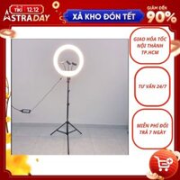 Đèn Livestream size 26 36 45 cm và chân đế 2m hỗ trợ chụp ảnh Make up trang điểm nhiều chế độ sáng, kèm kẹp điện thoại - Hàng chính hãng - Đèn 45CM