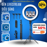 Đèn Livestream size 36 45 54 siêu sáng 3 Kẹp     bán hàng chuyên nghiệp RL14 RL18 RL21 kèm chân 2m1