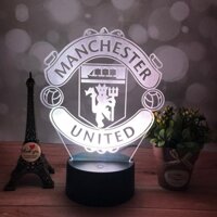Đèn Logo CLB MU, Đèn ngủ khắc Logo CLB Manchester United,Đèn led có chế độ đổi màu kèm remote (L111)