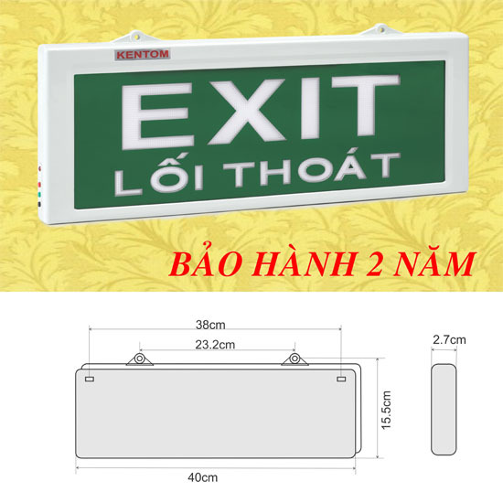 Đèn lối thoát (exit) một mặt Kentom KT-680
