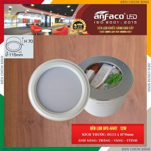 Đèn lon âm trần Anfaco AFC-644T - 12W