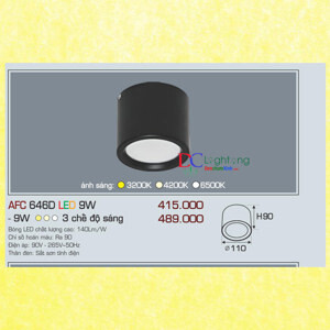 Đèn lon nổi led  AFC 646D 9W 1C