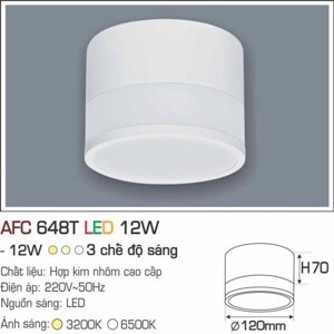 Đèn lon nổi led  AFC 648T 12W 1C