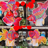 đèn lồng cá kiếng giấy bóng kính cỡ lớn 90-120cm trang trí trung thu