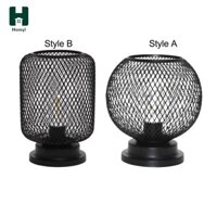 Đèn Lồng Để Bàn Sắt Đèn Ngủ Dây Kim Loại Giỏ Lồng Vintage Sắt Rèn Để Bàn Đọc Sách Văn Phòng Phòng Phòng Ngủ Nhà