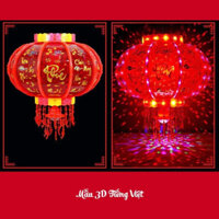Đèn lồng điện trang trí ngày Tết 3D - Đèn lồng xoay 360 độ (Hàng đẹp)