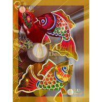 Đèn lồng giấy kính cá vàng lớn trang trí Trung Thu l LU Decor
