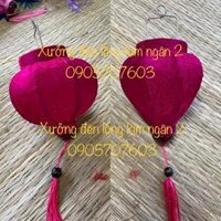 Đèn lồng hội an size 10cm vải lụa tơ tằm - Hồng,Tròn