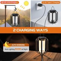 Đèn lồng năng lượng mặt trời SOLARNOVA, Đèn cắm trại năng lượng mặt trời sạc UBS, Đèn lồng trang trí có chân máy Bảo tồn năng lượng Đèn cảnh quan di động bền bỉ cho sân hiên hiên hiên