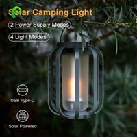 Đèn lồng năng lượng mặt trời ORNOOU, Sạc UBS 4 chế độ ánh sáng Đèn cắm trại năng lượng mặt trời, Đèn lồng trang trí chạy bằng năng lượng mặt trời với chân máy Bảo tồn năng lượng Đèn treo ngoài trời Cắm trại