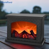 Đèn lồng ngọn lửa LED FOUNDTWO, Đèn lồng lò sưởi bằng nhựa USB / chạy bằng pin, Đồ trang trí trong nhà Di động sáng tạo Đèn gió ngọn lửa than trang trí lễ hội