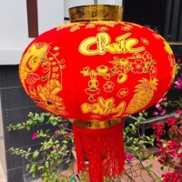 đèn lồng nhung đỏ treo tết