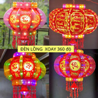 Đèn lồng Tết tự xoay 360 độ chữ Tiếng Việt cao cấp, cầu điện xoay 3D trang trí tết lễ hội sân vườn
