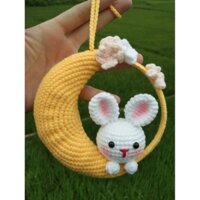 đèn lồng thỏ trăng len handmade