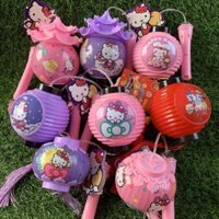 Đèn lồng trung thu dạng tròn có mái kép truyền thống in hình hello kitty, siêu anh hùng có đèn phát nhạc mẫu mới nhất