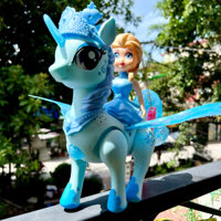 Đèn lồng trung thu elsa, sofia ngựa kéo. Đồ chơi trung thu cho bé có đèn có nhạc