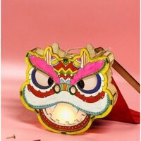 Đèn Lồng Trung Thu Lân Rồng Cá chép Bằng Gỗ, DIY, Tự Trang Trí Đầy Màu Sắc Dành Cho Bé (Tặng Kèm Màu, Cọ)