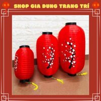Đèn lồng vải lụa hình trụ Nhật Bản hoa Anh Đào
