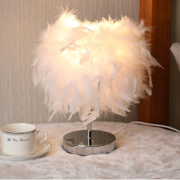 Đèn lông vũ để bàn trang trí phòng ngủ phòng khách decor quán studio HT Shop DN007