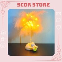 Đèn lông vũ đèn ngủ để bàn trang trí phòng ngủ cực cute phong cách chill SCOR STORE SC113