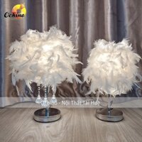 Đèn Lông vũ, Đèn Ngủ Lông Vũ Để Bàn trang trí sang chảnh (Đủ Màu)
