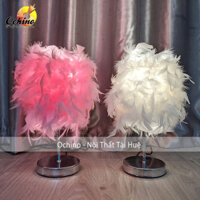 Đèn Lông Vũ Trang Trí, Đèn Ngủ Để Bàn Có Đá Xinh (Hàng Có Sẵn)