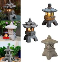 Đèn lồng YUNAUN Handmade Craft Powered Phụ kiện sân vườn bằng đá nhựa Đèn lồng chùa