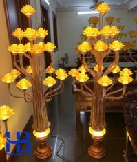 Đèn Lưu Ly cúng Phật hoa Sen 19 bông