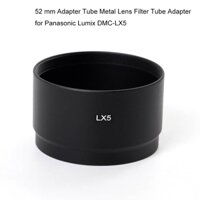 Đen LX5 52 mm Adapter Ống Kim Loại Ống Lọc Ống Kính Bộ Chuyển Đổi Cho Panasonic Lumix DMC-LX5