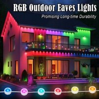 Đèn mái hiên Bluetooth / WIFI Ngày lễ ngoài trời Năng lượng mặt trời USB Giáng sinh Chống nước Eave 5V Đèn dây LED thông minh Trang trí RGB Điều khiển từ xa vĩnh viễn Phích cắm US Home Có thể điều chỉnh độ sáng