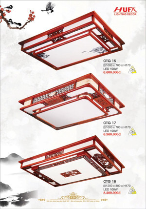 Đèn mâm áp trần gỗ LED L1000mm OTG18