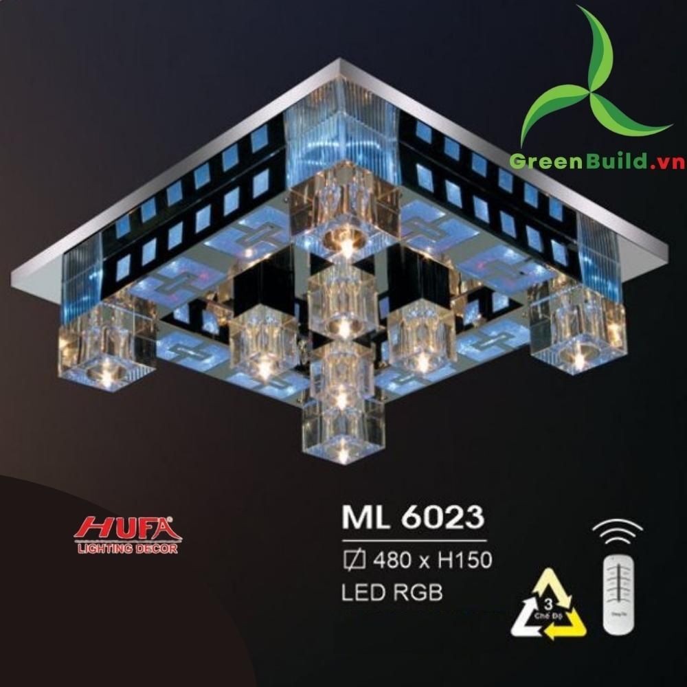 Đèn mâm áp trần led vuông Ø480mm ML6023