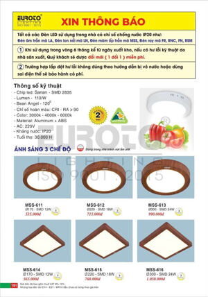 Đèn mâm áp trần MSS-615