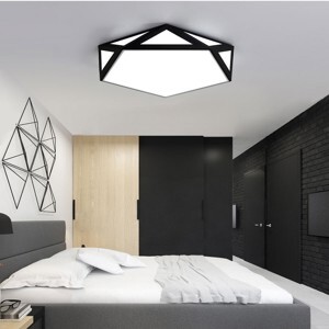 Đèn mâm hiện đại kim cương đen