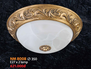 Đèn mâm ốp trần đồng cao cấp NM8008
