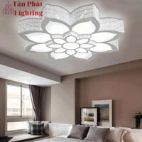 Đèn Mâm Ốp Trần Hoa Sen 75cm Hiện Đại Trang Trí Phòng Khách Phòng Ngủ Led 3 Màu MO9009 Tân Phát (Kèm remote điều khiển)