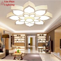 Đèn Mâm Ốp Trần Hoa Sen Hiện Đại Trang Trí Phòng Khách Phòng Ngủ Led 3 Màu MO9008 Tân Phát (Kèm remote điều khiển từ xa)