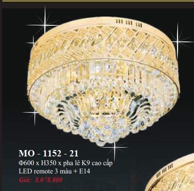 Đèn mâm ốp trần pha lê MO-1152-21