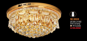 Đèn mâm ốp trần pha lê NC-0424