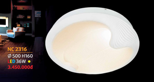 Đèn mâm ốp trần pha lê NC-2316