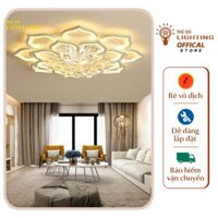 Đèn Mâm Ốp Trần Trang Trí Phòng Khách Phòng Ngủ Hoa Sen 2042 THỦ ĐÔ LIGHTING Đèn Led 3 Chế Độ Sáng Điều Khiển Từ Xa