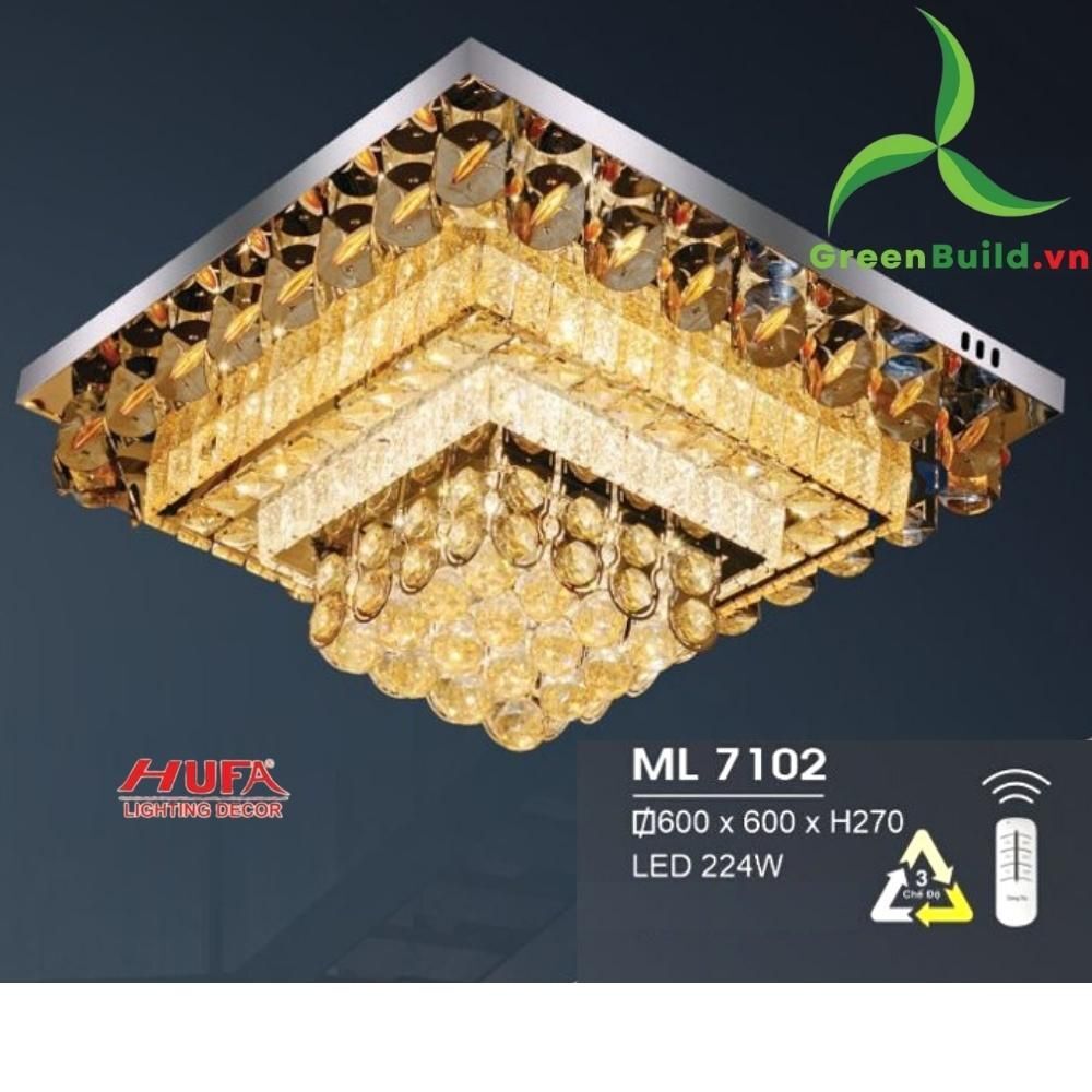 Đèn mâm ốp trần vuông Hufa ML 7102