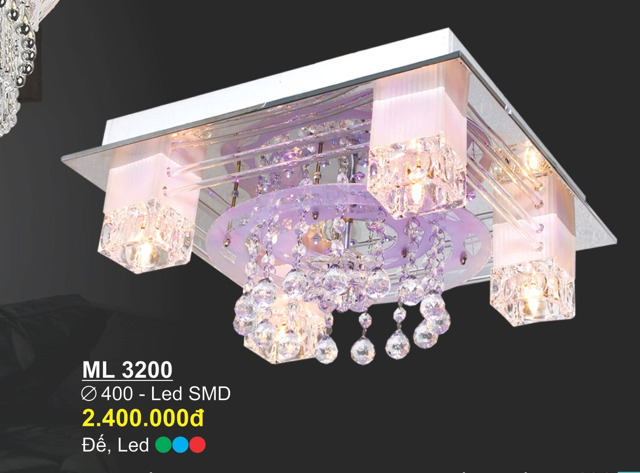 Đèn mâm ốp trần vuông Sano ML3200