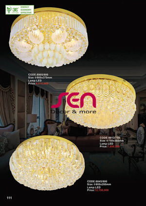Đèn mâm tròn pha lê 8845/800