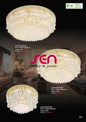 Đèn mâm tròn pha lê 8888/800