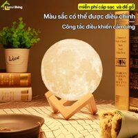 Đèn mặt trăng 3d cảm ứng DION decor phòng nhiều kích cỡ, đèn tạo không gian lãng mạn, sang trọng