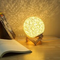Đèn mây, cầu mây LED cắm điện cổng USB đèn để bàn sáng tạo decor trang trí phòng ngủ - AM Decor