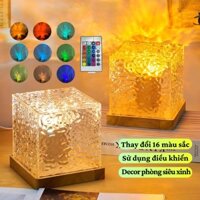 Đèn máy chiếu Xoay 16 màu Đèn gợn sóng đầy màu sắc Đèn quà tặng xung quanh có thể điều chỉnh Phòng ngủ Đầu giường Đèn bàn Điều khiển cảm ứng với pin / Điều khiển từ xa