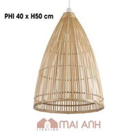 Đèn mây tre hình nơm cá phi 40cm trang trí quán lẩu cá Chèo Bẻo Tân An
